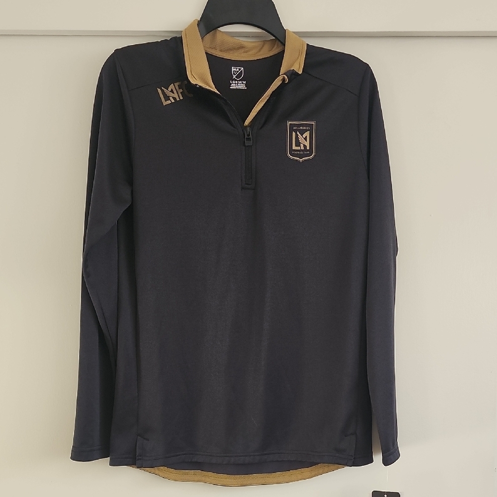 LAFC Youth Black Gold Quarter Zip Pullover MLS Soccer